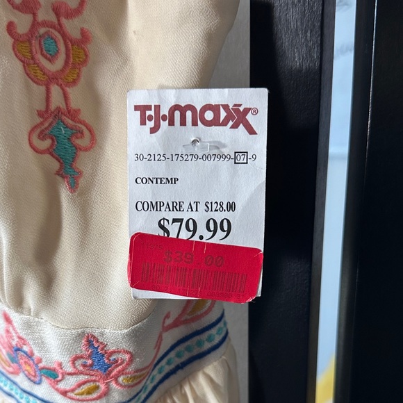 Boho Embroidered Cream Maxi Dress - Picture 7 of 7